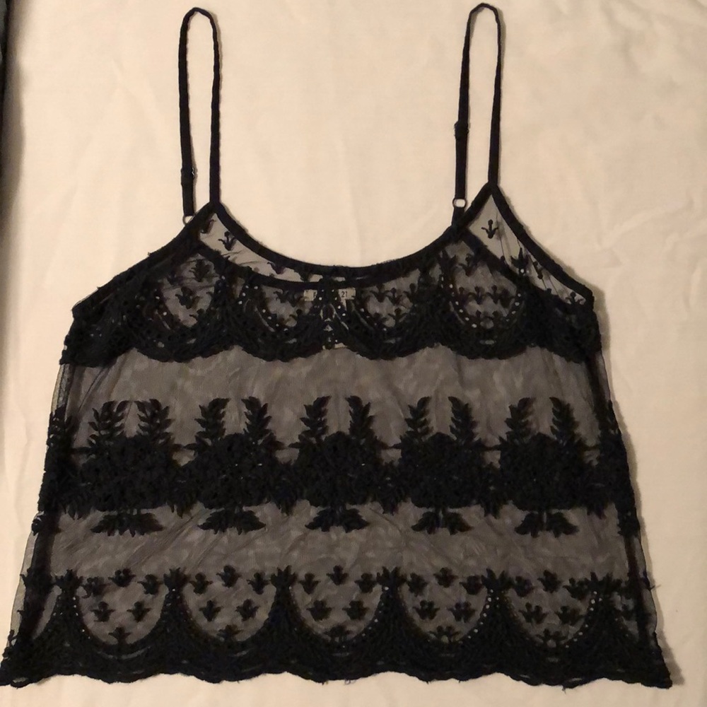 Small• Black• Sheer Tank Top• Forever 21